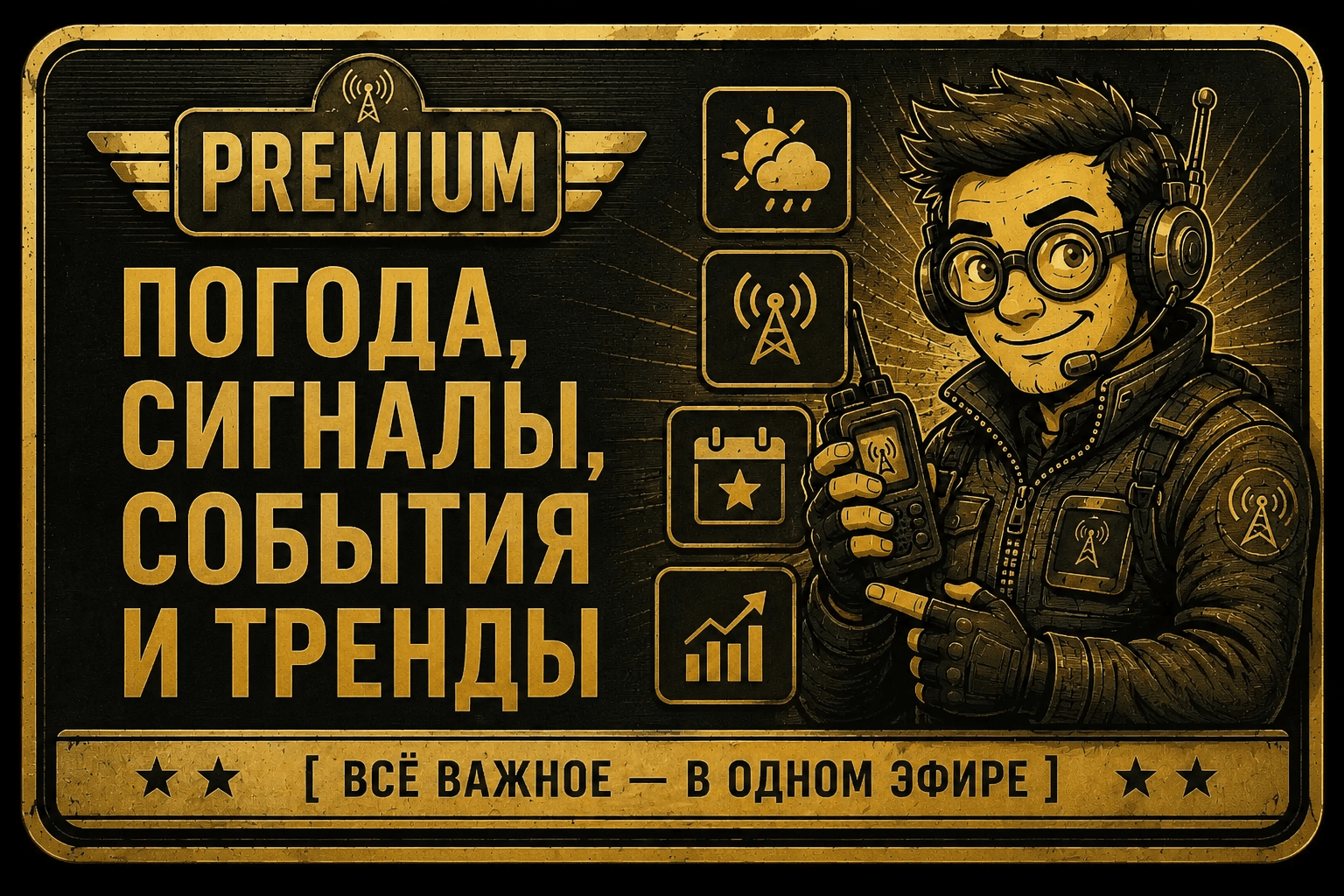 Погода, сигналы, события и тренды — всё важное в одном эфире.